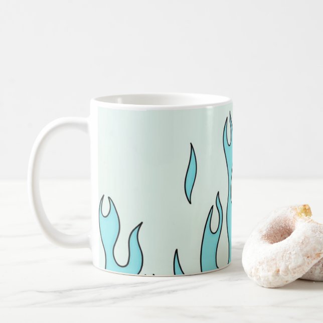 Caneca De Café Chama azul-clara (Com Donut)