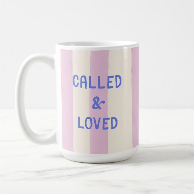 Caneca De Café Chamado & Amado Citação Moderna Fé Cristã Fofa (Esquerda)
