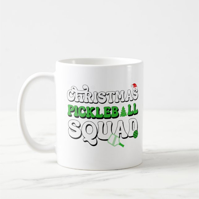Caneca De Café Chamador de Esquadrão de Pickleballer de Natal (Esquerda)