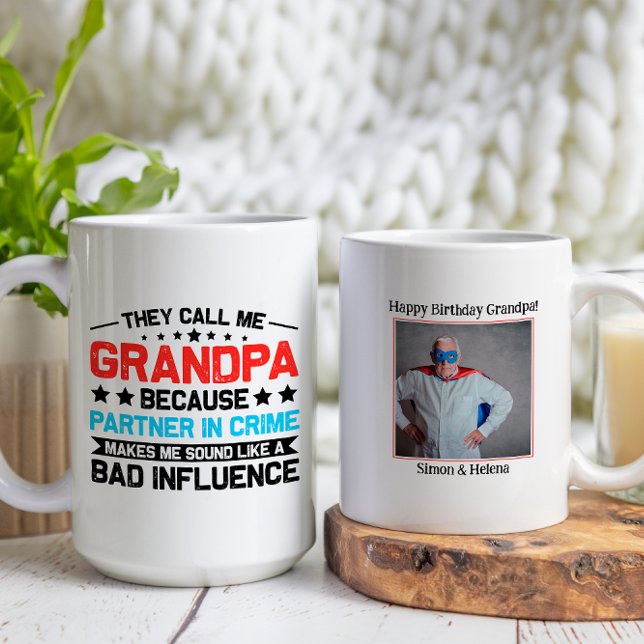 Caneca De Café Chamam-Me Avô, Avô Engraçado Foto De Aniversário (Criador carregado)