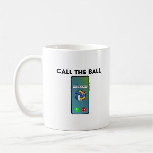 Caneca De Café Chame A Bola Jogador De Volei Engraçado