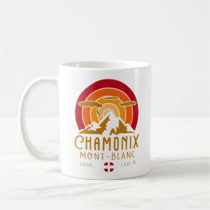 Caneca De Café Chamonix França Retro Sunset Skiing Souvenirs 80s
