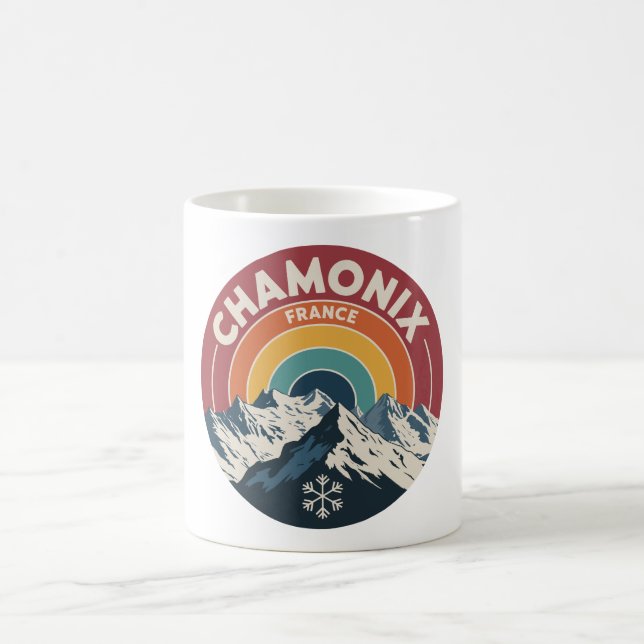 Caneca De Café Chamonix France Retro Mountain Mug (Centro)