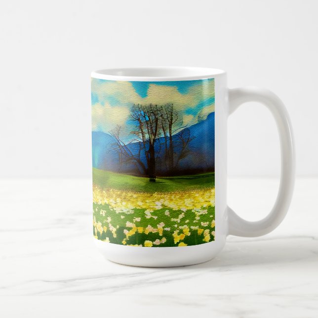 Caneca De Café Champ de jonquilles - peinture (Direita)