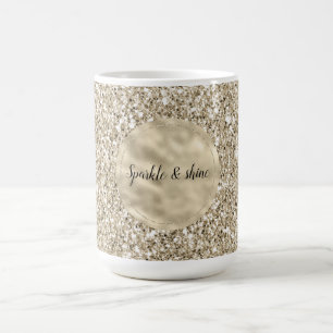Caneca De Café Champanhe Dourado Glitzy