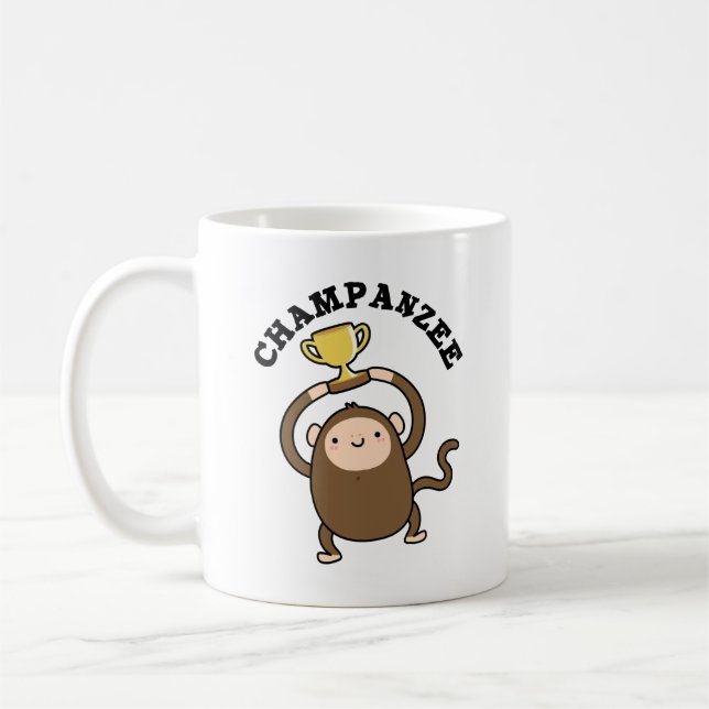 Caneca De Café Champanzee Funny Champion Chimpanzee Pun (Esquerda)