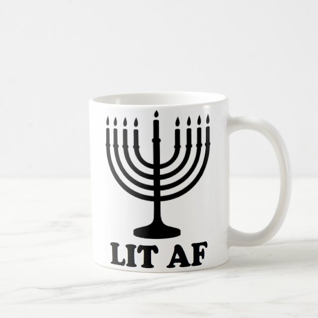 Caneca De Café Chanukah engraçado af iluminado menorah de (Direita)