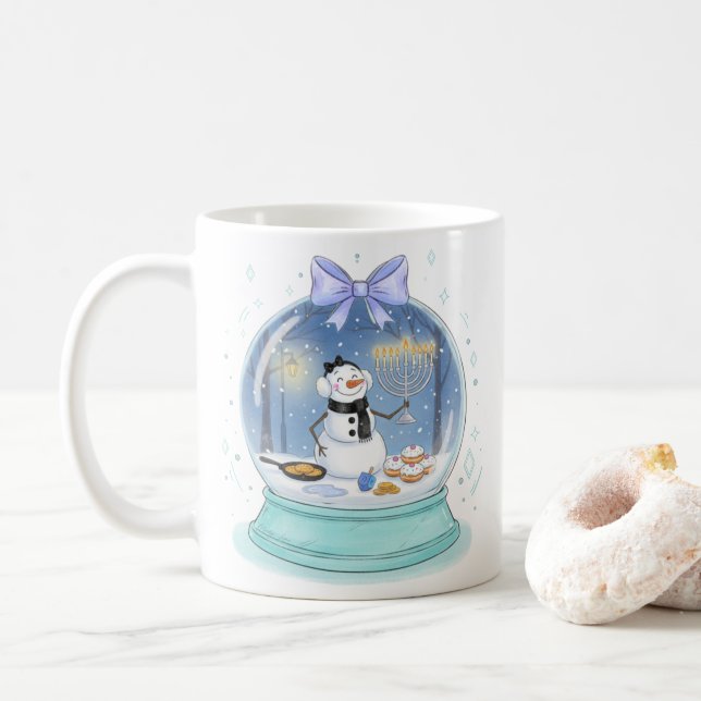 Caneca De Café Chanukah Snow Globe (Com Donut)