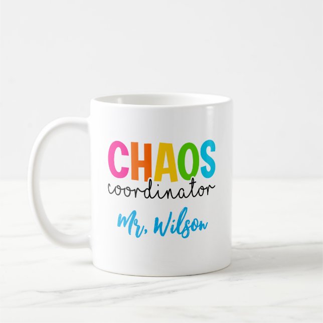 Caneca De Café Chaos Coordinator Notebook – Funny Teacher Quote (Esquerda)