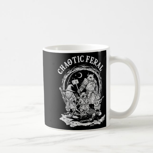 Caneca De Café Chaotic Feral Funny Rpg Party Fantasy Animal Meme  (Direita)