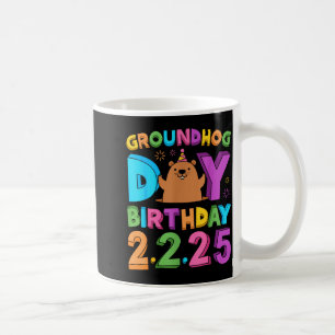 Caneca De Café Chapéu de Aniversário do Dia da Marmota Retro 60s