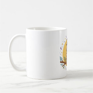 Caneca De Café Chapéu de Bruxa de Coruja Arte da Noite de Hallowe