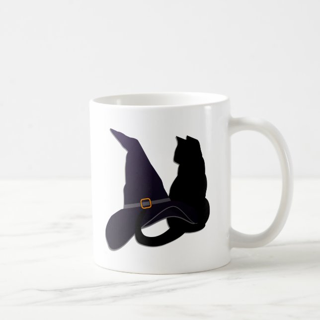 Caneca De Café Chapéu de Bruxa e Gato (Direita)