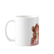 Chapéu de Cowgirl Cabelo Vermelho Corações Rosa Óc