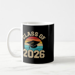 Caneca De Café Chapéu de Formatura da Turma de 2026 Retro