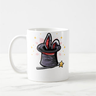 Caneca De Café Chapéu de Mágico Coelho na Varinha Mágica