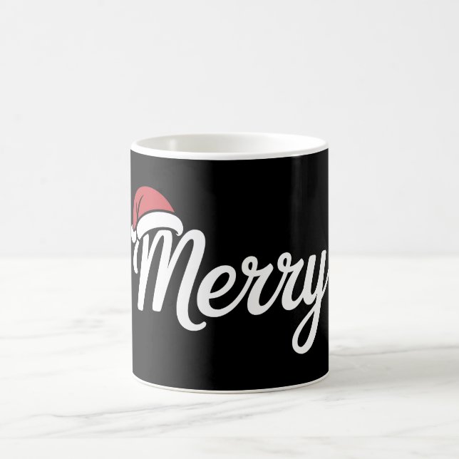 Caneca De Café Chapéu de Natal Vermelho Preto Ousado (Centro)