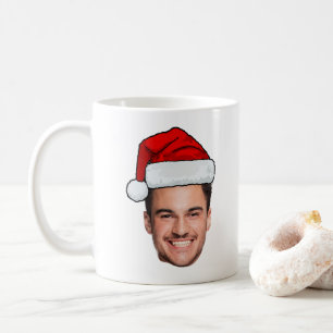 Caneca De Café Chapéu de Papai Noel com Foto Personalizada de Nat