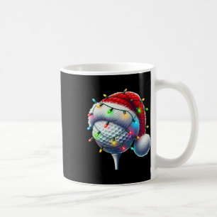 Caneca De Café Chapéu de Papai Noel de Bola de Golfe Natal Golfe