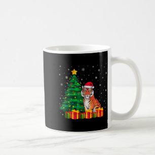 Caneca De Café Chapéu de Papai Noel do Tigre de Bengala Feio Luze