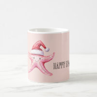 Chapéu de Papai Noel Estrela do Mar Feliz Rosa