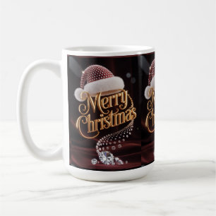 Caneca De Café Chapéu de Papai Noel Fofo & Tipografia