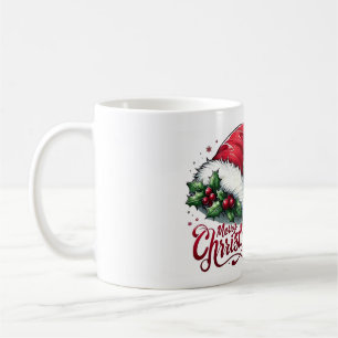Caneca De Café Chapéu de Papai Noel Vintage Feliz Natal Café Cerâ