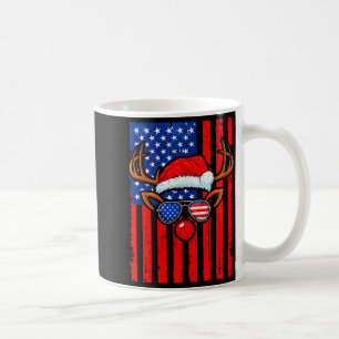 Caneca De Café Chapéu de Papai Noel Vintage Rudolph Nariz Vermelh