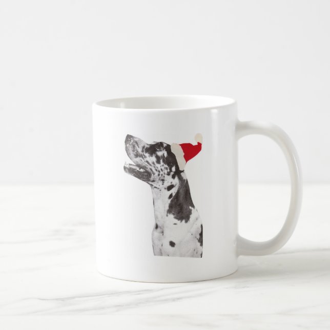 Caneca De Café Chapéu do papai noel de great dane (Direita)