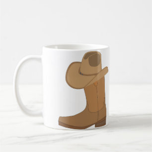 Caneca De Café Chapéu e Boot de Cowboy