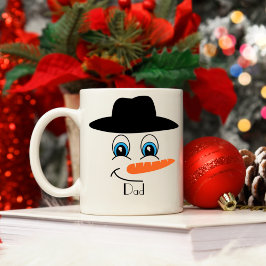 Caneca De Café Chapéu Preto Personalizado do Snowman com Nome Per