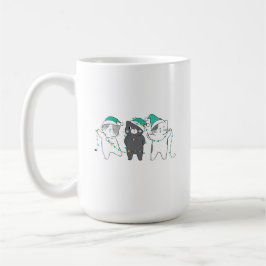 Caneca De Café chapéus festivos, luzes de Natal