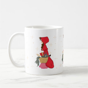Caneca De Café Chapeuzinho Vermelho com Lobo na Cesta