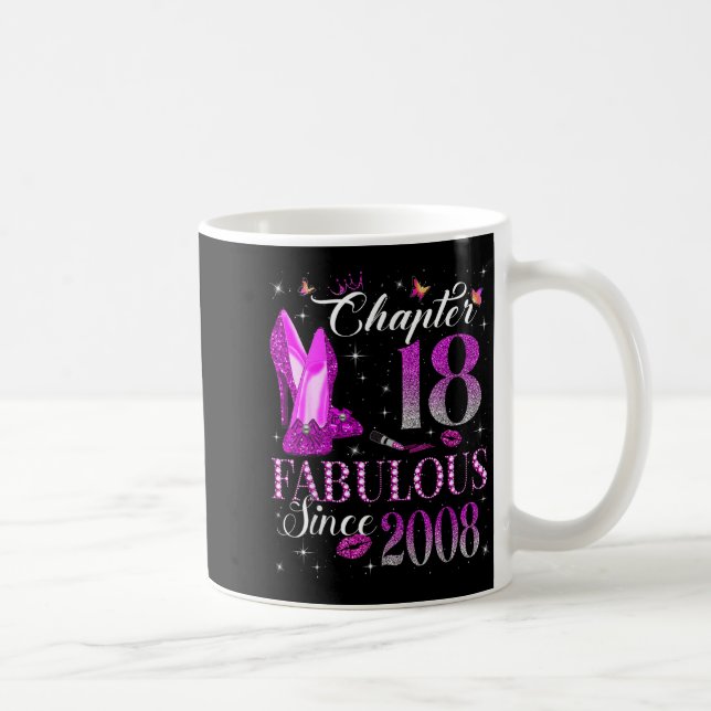 Caneca De Café Chapter 18 Fabulous Since 2008 18th Birthday Gift  (Direita)