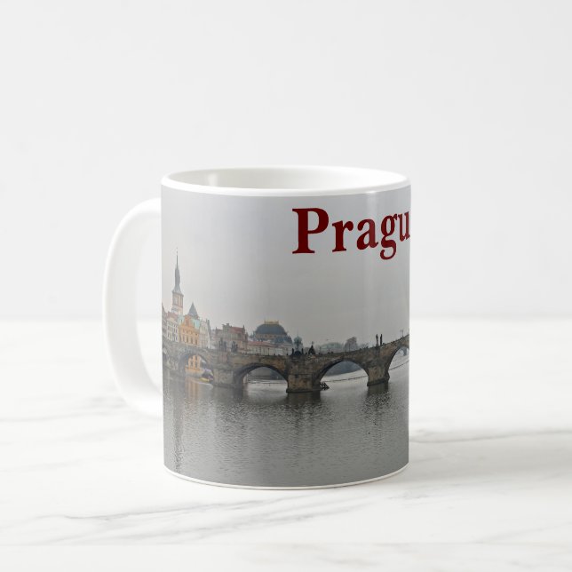 Caneca De Café Charles Bridge, Praga (Frente Esquerda)