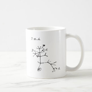 Caneca De Café Charles Darwin - eu penso (o preto)