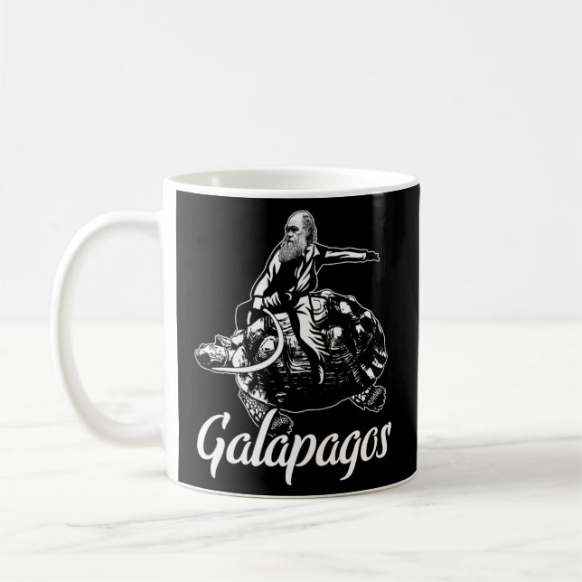 Caneca De Café Charles Darwin Galápagos Ilhas Tartaruga Marítima (Esquerda)