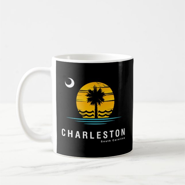Caneca De Café Charleston Carolina do Sul Sc Palmetto Moon Sunset (Esquerda)
