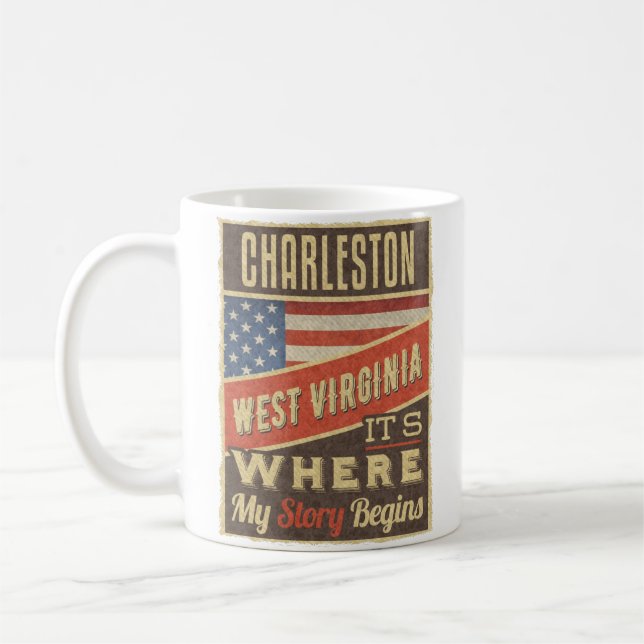 Caneca De Café Charleston West Virginia (Esquerda)