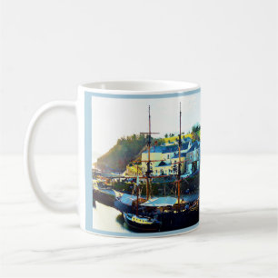 Caneca De Café Charlestown Harbour Cornwall Inglaterra