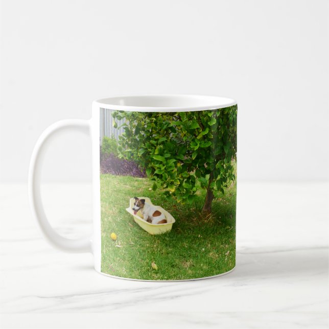 Caneca De Café Charlie, A Fox Terrier Bath Time, Café Mug (Esquerda)