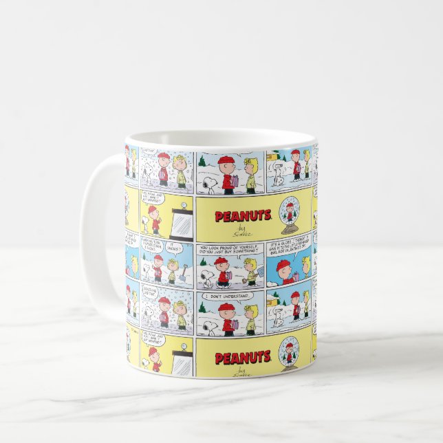 Caneca De Café Charlie Brown | Globo de Neve (Frente Esquerda)