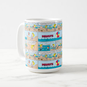 Caneca De Café Charlie Brown & Sally Na Praia