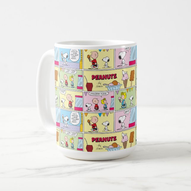 Caneca De Café Charlie Brown, Snoopy e Sally | Sorvete (Frente Esquerda)