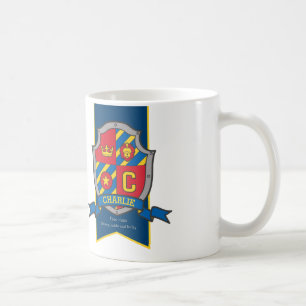 Caneca De Café Charlie knight shield red blue name significa mug