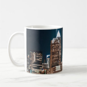 Caneca De Café Charlotte North Carolina City Skyline Night
