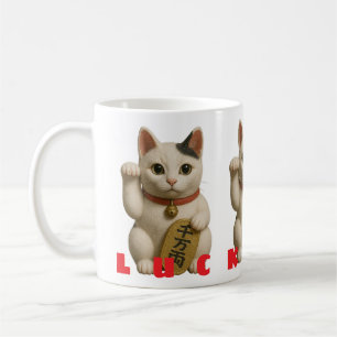 Caneca De Café Charme de Gatos Sortudos Japonês