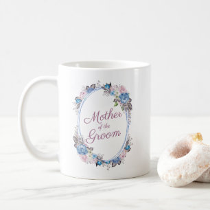 Caneca De Café Charme Parisiense Floral Oval Mãe do Noivo