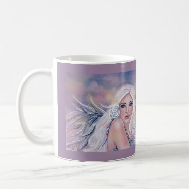 Caneca De Café Charmeine Heavenly angel art por Renee Lavoie (Esquerda)