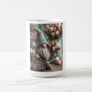 Caneca De Café Charming Gnome segurando um sinal de "Dia de as mã